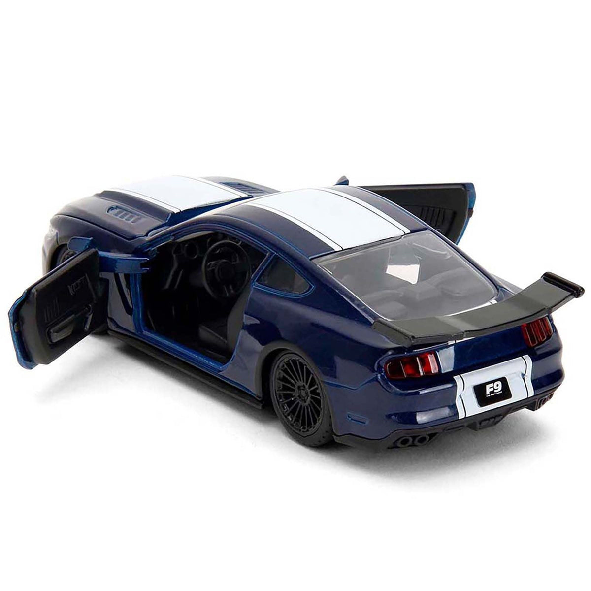 2016 Ford Mustang GT Dark Blue Metallic with White Stripe "F9" (2021) Movie "Fast & Furious" Series 1/32 Diecast Model Car by Jada-Jada-ModelCars.com