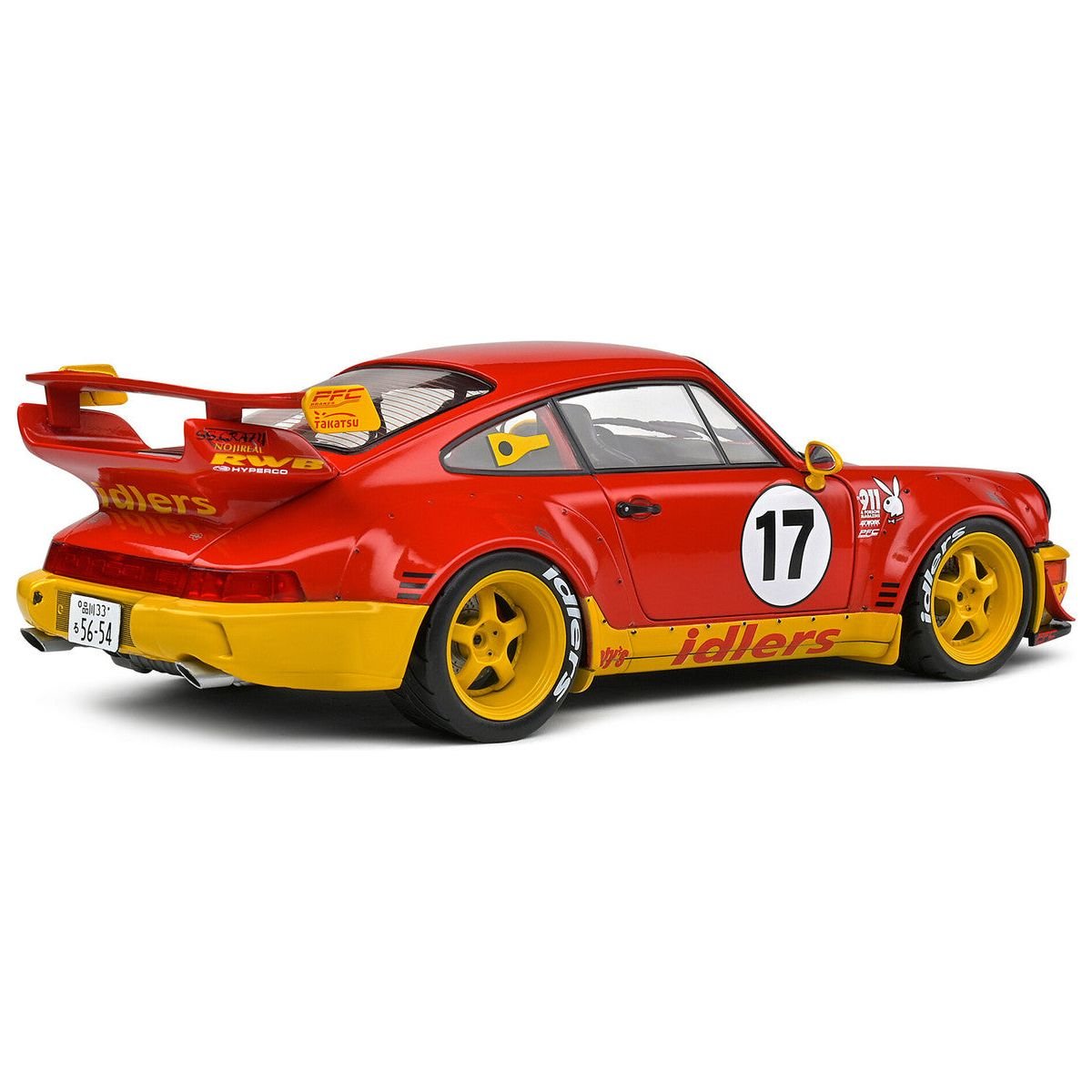 2016 RWB Bodykit 17 "Maty’s Idlers" Red and Yellow with Graphics 1/18 Diecast Model Car by Solido - Solido - ModelCars.com