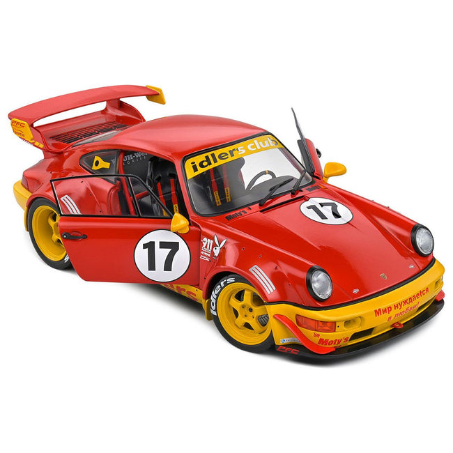 2016 RWB Bodykit 17 "Maty’s Idlers" Red and Yellow with Graphics 1/18 Diecast Model Car by Solido - Solido - ModelCars.com