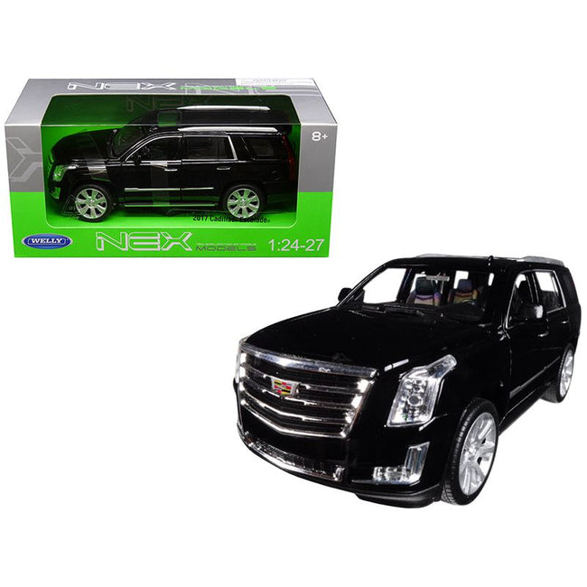 2017 Cadillac Escalade with Sunroof Black 1/24-1/27 Diecast Model Car by Welly-Welly-ModelCars.com