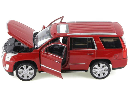 2017 Cadillac Escalade with Sunroof Red Metallic 1/24-1/27 Diecast Model Car by Welly-Welly-ModelCars.com