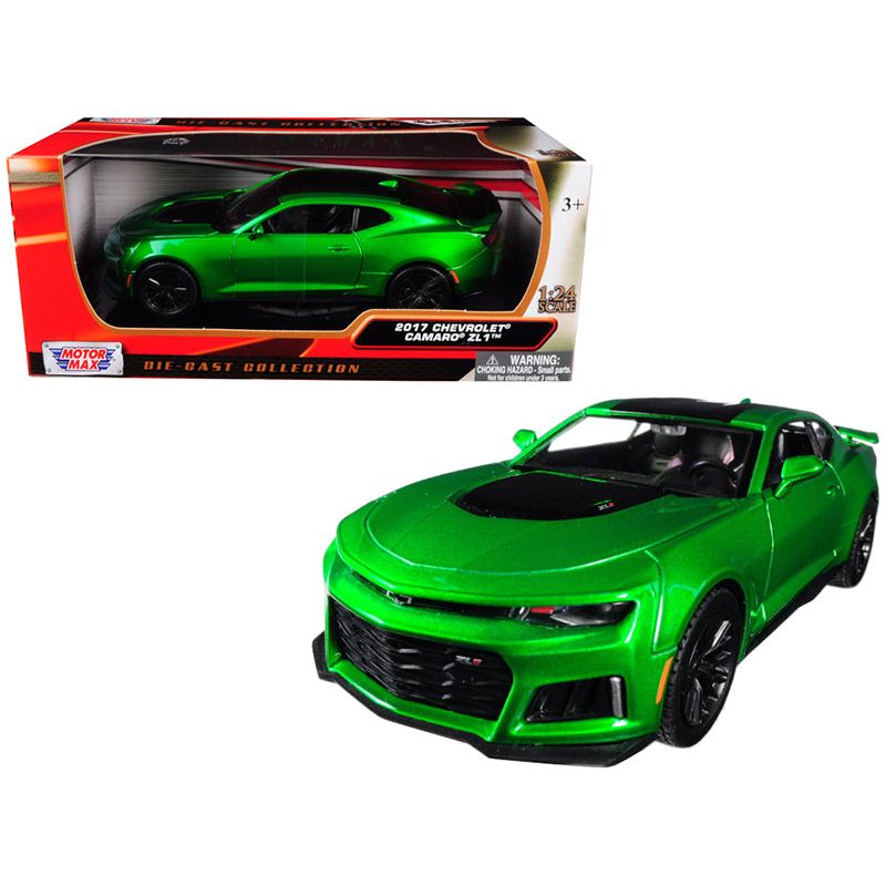 2017 Chevrolet Camaro ZL1 Metallic Green 1/24 Diecast Car Model by Motormax - Motormax - ModelCars.com