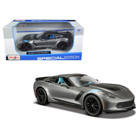 2017 Chevrolet Corvette Grand Sport Gray Metallic 1/24 Diecast Model Car by Maisto - Maisto - ModelCars.com