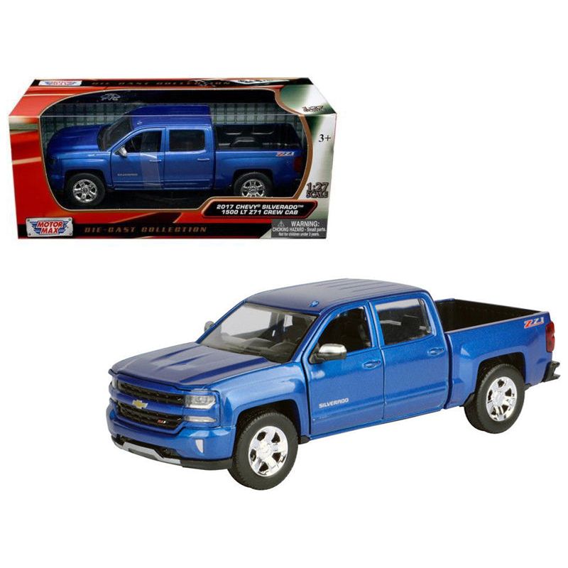 2017 Chevrolet Silverado 1500 LT Z71 Crew Cab Pickup Truck Blue 1/27 Diecast Model Car by Motormax - Motormax - ModelCars.com