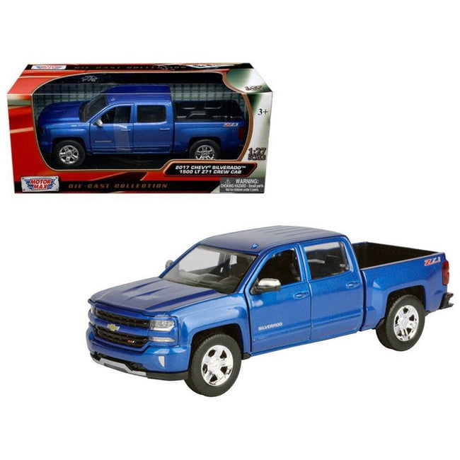 2017 Chevrolet Silverado 1500 LT Z71 Crew Cab Pickup Truck Blue 1/27 Diecast Model Car by Motormax - Motormax - ModelCars.com