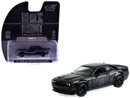 2017 Dodge Challenger SRT Hellcat Widebody Black "Black Bandit" Series 31 1/64 Diecast Model Car by Greenlight-Greenlight-ModelCars.com