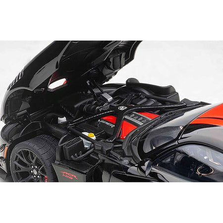 2017 Dodge Viper 1:28 Edition ACR Black with Red Stripes 1/18 Model Car by Autoart - Autoart - ModelCars.com