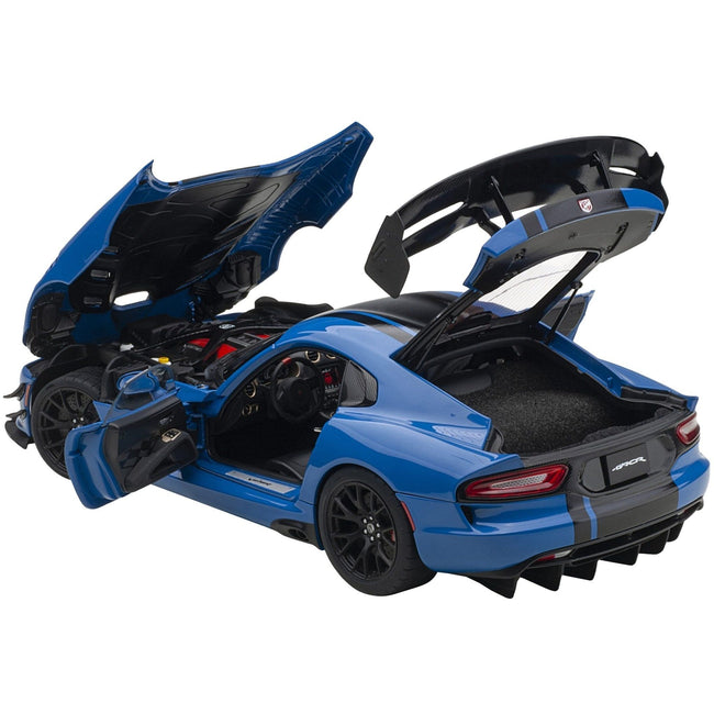 2017 Dodge Viper ACR Competition Blue with Black Stripes 1/18 Model Car by Autoart-Autoart-ModelCars.com