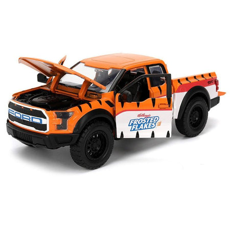2017 Ford F - 150 Raptor Pickup Truck "Frosted Flakes" Orange with Graphics and Tony the Tiger Diecast Figure "Hollywood Rides" Series 1/24 Diecast Model Car by Jada - Jada - ModelCars.com