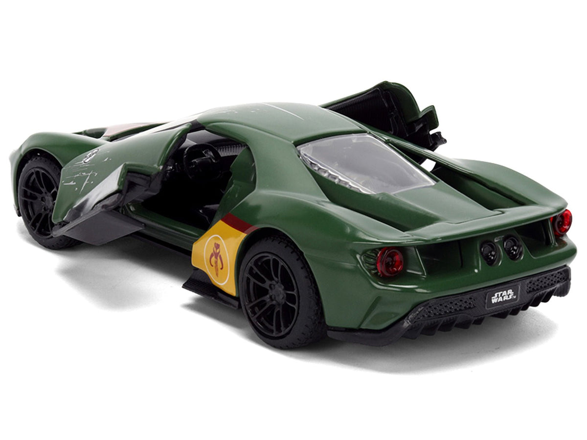 2017 Ford GT "Boba Fett" Livery Dark Green with Graphics "Star Wars" Franchise "Hollywood Rides" Series 1/32 Diecast Model Car by Jada-Jada-ModelCars.com