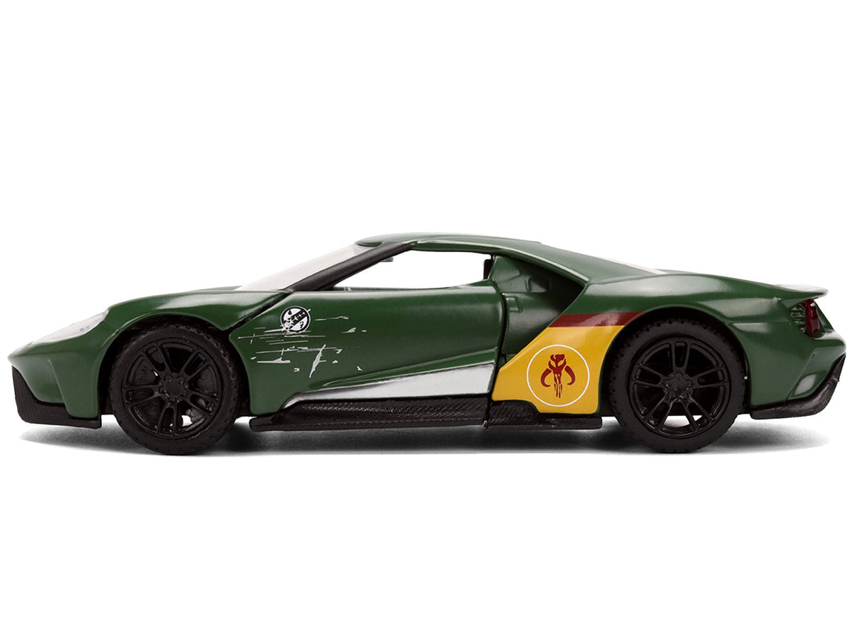 2017 Ford GT "Boba Fett" Livery Dark Green with Graphics "Star Wars" Franchise "Hollywood Rides" Series 1/32 Diecast Model Car by Jada-Jada-ModelCars.com