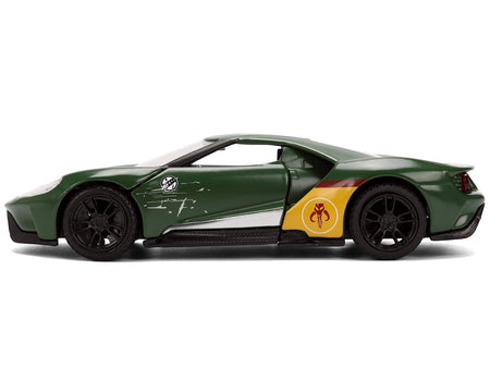 2017 Ford GT "Boba Fett" Livery Dark Green with Graphics "Star Wars" Franchise "Hollywood Rides" Series 1/32 Diecast Model Car by Jada-Jada-ModelCars.com
