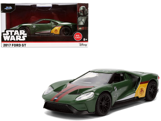 2017 Ford GT "Boba Fett" Livery Dark Green with Graphics "Star Wars" Franchise "Hollywood Rides" Series 1/32 Diecast Model Car by Jada-Jada-ModelCars.com