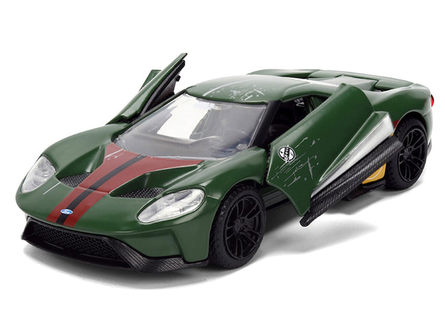 2017 Ford GT "Boba Fett" Livery Dark Green with Graphics "Star Wars" Franchise "Hollywood Rides" Series 1/32 Diecast Model Car by Jada-Jada-ModelCars.com