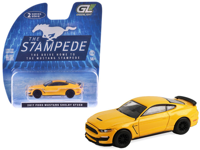 2017 Ford Mustang Shelby GT350 Triple Yellow Tri-Coat "Stampede" Series 2 1/64 Diecast Model Car by Greenlight-Greenlight-ModelCars.com