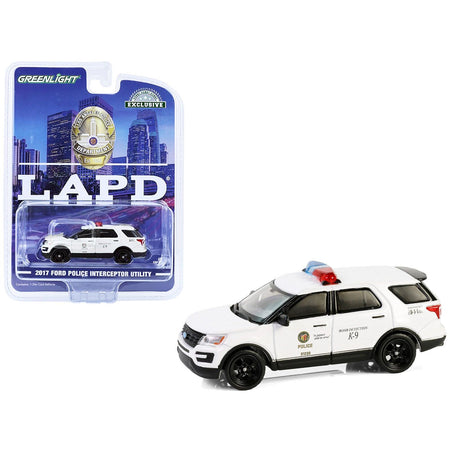 2017 Ford Police Interceptor Utility "LAPD (Los Angeles Police Department) Bomb Detection K - 9 Unit" White "Hobby Exclusive" Series 1/64 Diecast Model Car by Greenlight - Greenlight - ModelCars.com