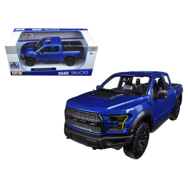 2017 Ford Raptor Pickup Truck Blue Metallic 1/24 Diecast Model Car by Maisto - Maisto - ModelCars.com