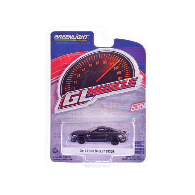 2017 Ford Shelby GT350 Magnetic Gray with Blue Stripes "GreenLight Muscle" Series 29 1/64 Diecast Model Car by Greenlight-Greenlight-ModelCars.com