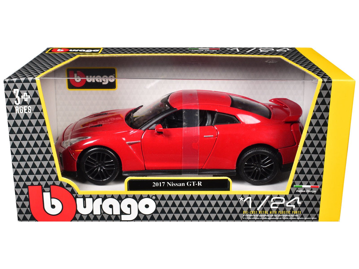 2017 Nissan GT-R R35 Red 1/24 Diecast Car Model by BBurago-Bburago-ModelCars.com