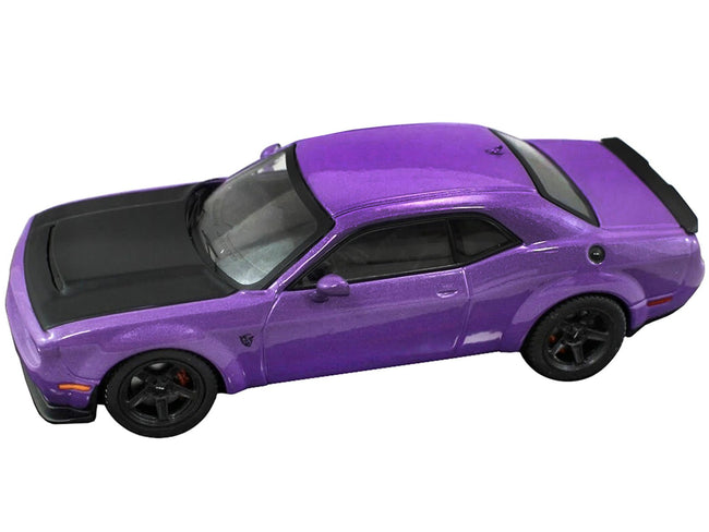 2018 Dodge Challenger SRT Demon Plum Crazy Metallic with Matt Black Hood 1/43 Diecast Model Car by IXO Models-IXO-ModelCars.com