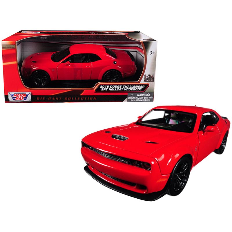 2018 Dodge Challenger SRT Hellcat Widebody Red 1/24 Diecast Model Car by Motormax - Motormax - ModelCars.com