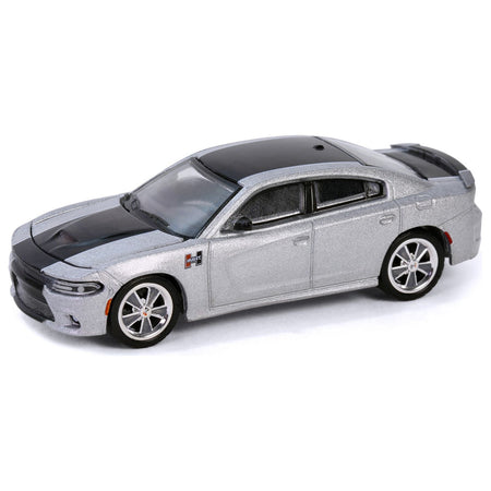 2018 Dodge Charger SRT 392 Silver Metallic with Black Stripe "Mr. Norm Heritage GSS Charger" "Hobby Exclusive" Series 1/64 Diecast Model Car by Greenlight - Greenlight - ModelCars.com