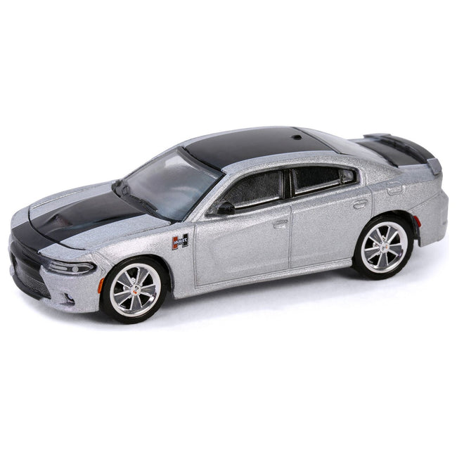 2018 Dodge Charger SRT 392 Silver Metallic with Black Stripe "Mr. Norm Heritage GSS Charger" "Hobby Exclusive" Series 1/64 Diecast Model Car by Greenlight - Greenlight - ModelCars.com