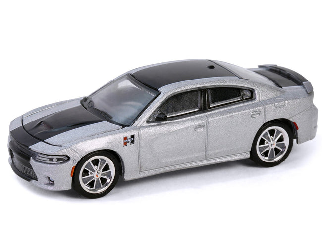 2018 Dodge Charger SRT 392 Silver Metallic with Black Stripe "Mr. Norm Heritage GSS Charger" "Hobby Exclusive" Series 1/64 Diecast Model Car by Greenlight-Greenlight-ModelCars.com