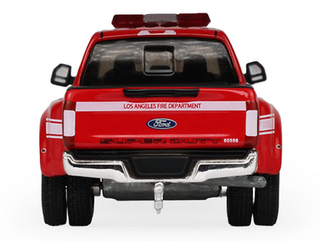 2018 Ford F-350 Pickup Truck "Los Angeles Fire Department" Red with White Stripes "Fire & Rescue" Series #5 1/64 Diecast Model Car by Greenlight-Greenlight-ModelCars.com