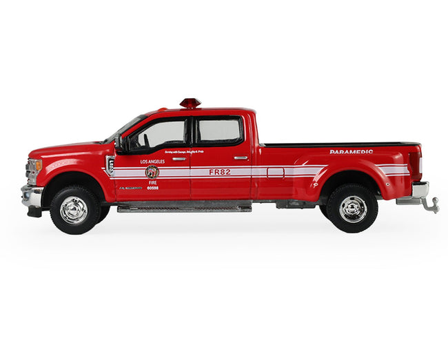 2018 Ford F-350 Pickup Truck "Los Angeles Fire Department" Red with White Stripes "Fire & Rescue" Series #5 1/64 Diecast Model Car by Greenlight-Greenlight-ModelCars.com