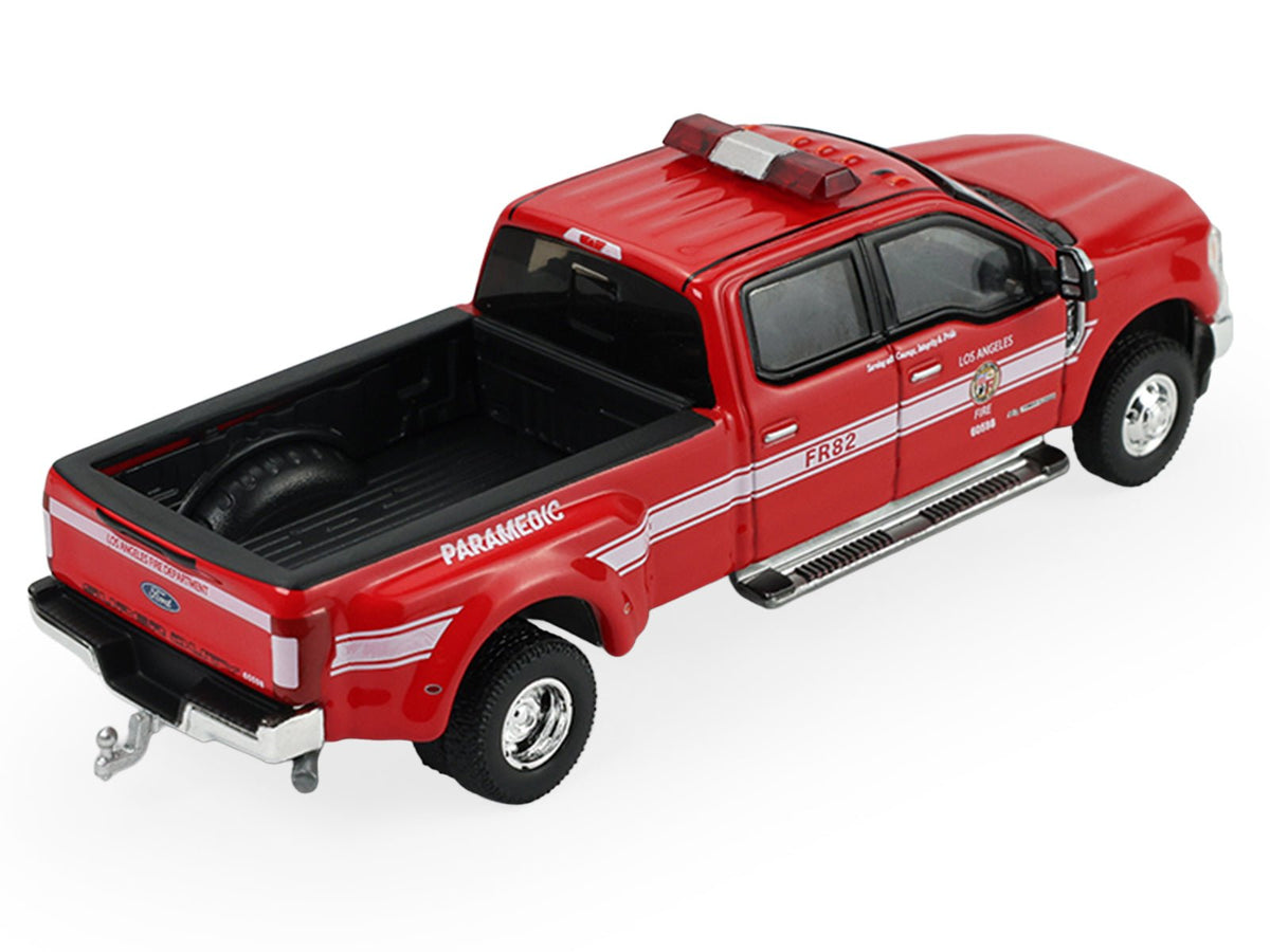 2018 Ford F-350 Pickup Truck "Los Angeles Fire Department" Red with White Stripes "Fire & Rescue" Series #5 1/64 Diecast Model Car by Greenlight-Greenlight-ModelCars.com