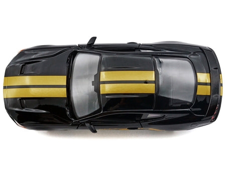 2018 Ford Mustang GT 5.0 Black with Gold Stripes and Graphics "Midnight Eclipse" Series 1/24 Diecast Model Car by Motormax-Motormax-ModelCars.com