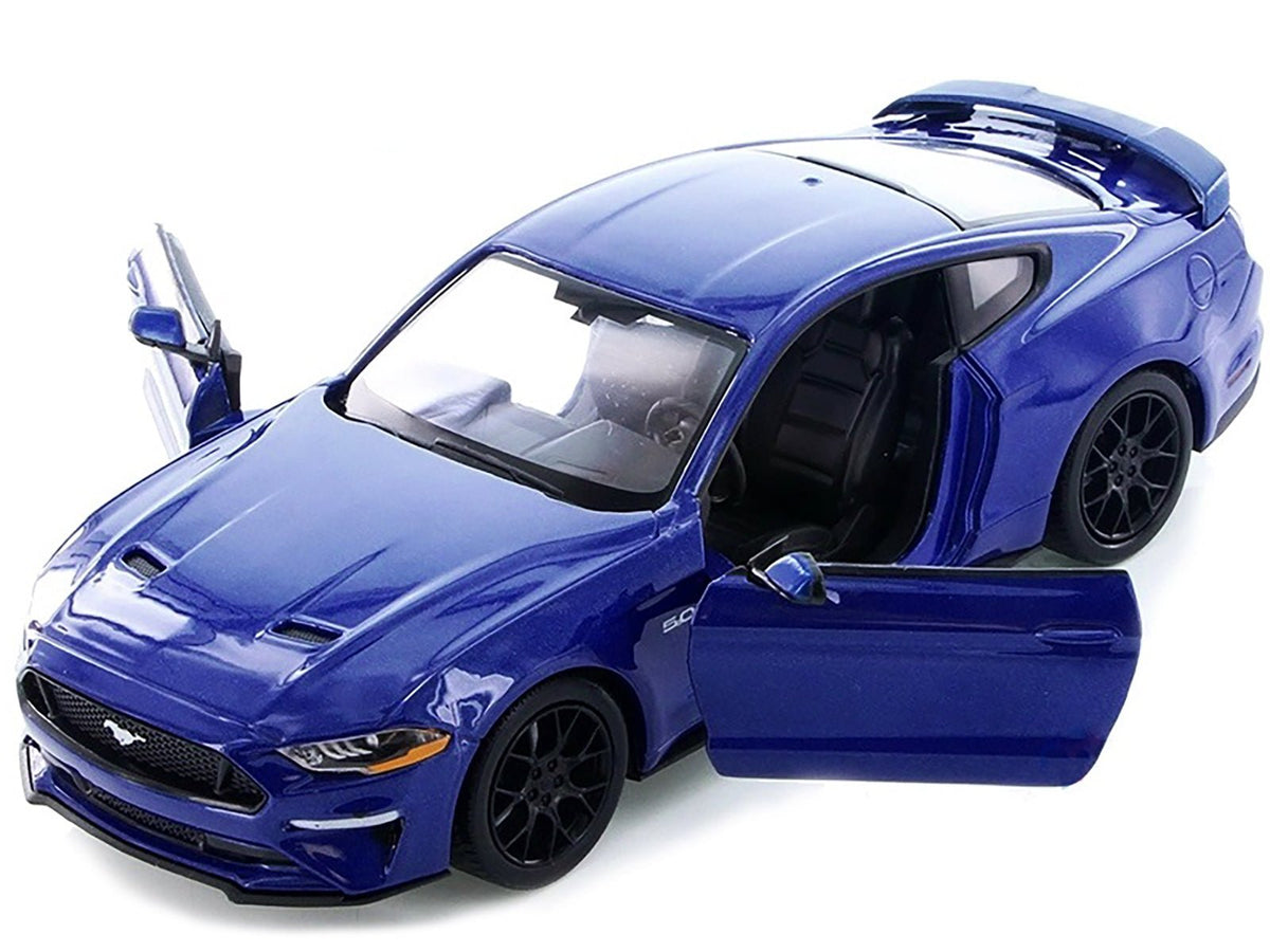 2018 Ford Mustang GT 5.0 Matt Black with Black Wheels 1/24 Diecast Model Car by Motormax-Motormax-ModelCars.com