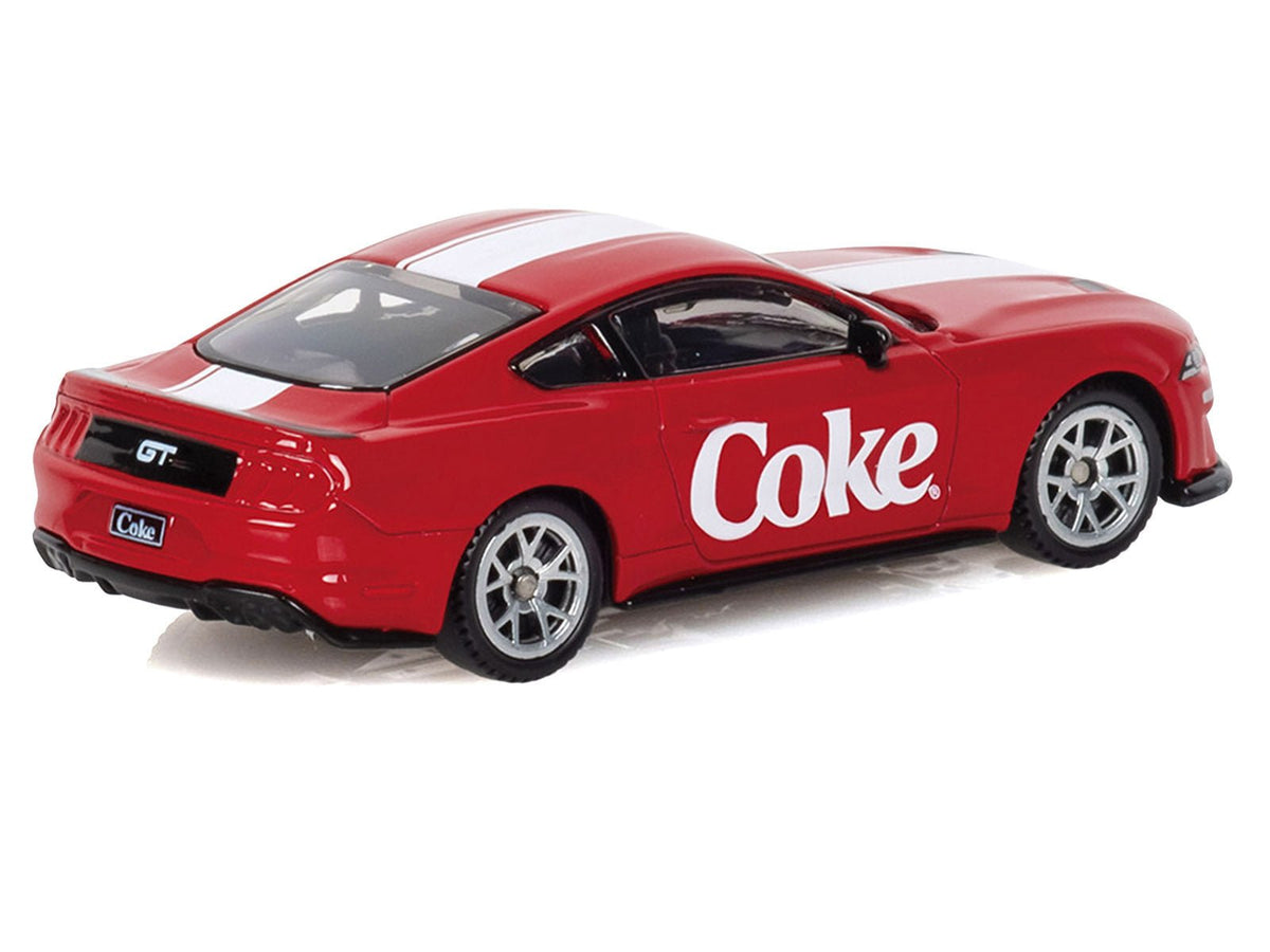 2018 Ford Mustang GT "Coca-Cola" Red with White Stripes 1/64 Diecast Model by Motorcity Classics-Motorcity Classics-ModelCars.com