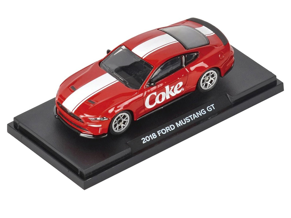 2018 Ford Mustang GT "Coca-Cola" Red with White Stripes 1/64 Diecast Model by Motorcity Classics-Motorcity Classics-ModelCars.com