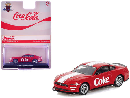 2018 Ford Mustang GT "Coca-Cola" Red with White Stripes 1/64 Diecast Model by Motorcity Classics-Motorcity Classics-ModelCars.com