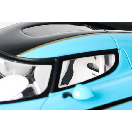 2018 Koenigsegg Regera Baby Blue with Black Stripes and White Interior 1/18 Model Car by GT Spirit - GT Spirit - ModelCars.com