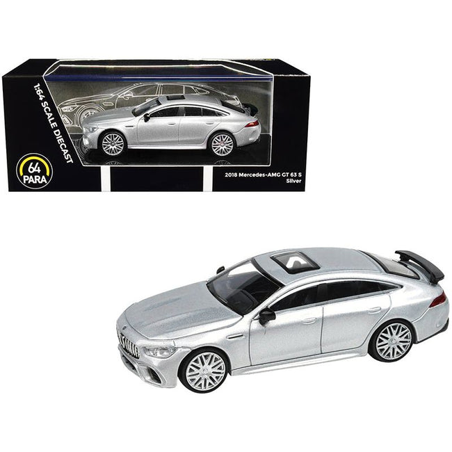 2018 Mercedes - AMG GT 63 S with Sunroof Silver Metallic 1/64 Diecast Model Car by Paragon Models - Paragon - ModelCars.com