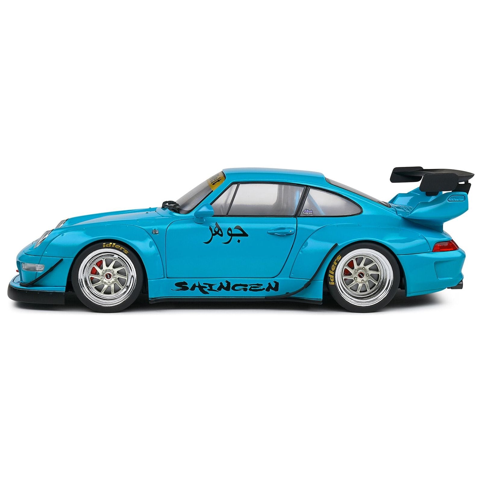 2018 RWB "Shingen" Light Blue with Graphics "Rauh WeltBegriff" 1/18 Diecast Model Car by Solido - Solido - ModelCars.com