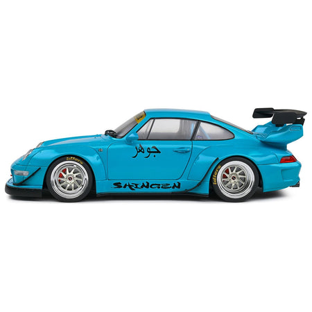 2018 RWB "Shingen" Light Blue with Graphics "Rauh WeltBegriff" 1/18 Diecast Model Car by Solido - Solido - ModelCars.com
