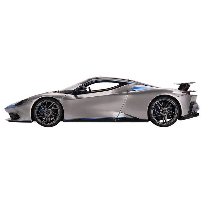 2019 Automobili Pininfarina Battista Grigio Luserna Silver Metallic with Iconica Blu Blue Accents and Black Top "World Premiere" 1/18 Model Car by Top Speed - Top Speed - ModelCars.com