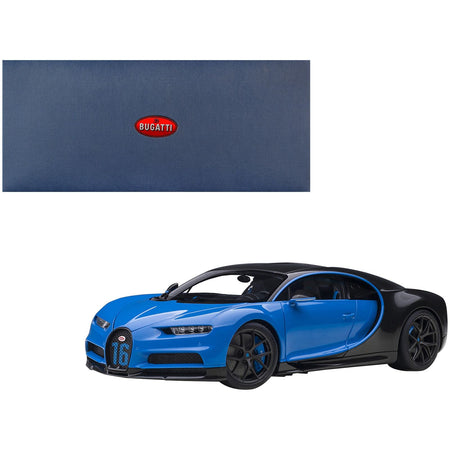 2019 Bugatti Chiron Sport French Racing Blue and Carbon 1/18 Model Car by Autoart - Autoart - ModelCars.com
