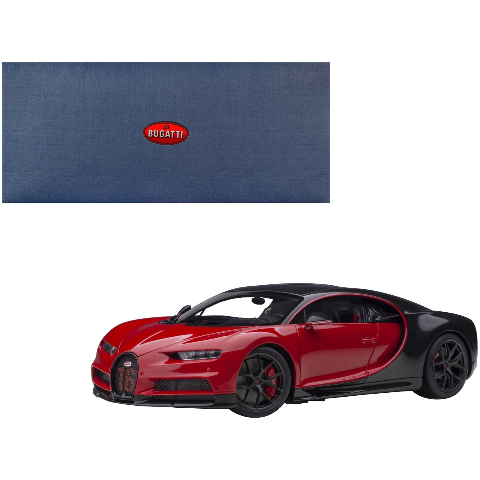 2019 Bugatti Chiron Sport Italian Red and Carbon Black 1/18 Model Car by Autoart - Autoart - ModelCars.com