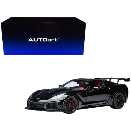 2019 Chevrolet Corvette C7 ZR1 Black with Carbon Top 1/18 Model Car by Autoart - Autoart - ModelCars.com