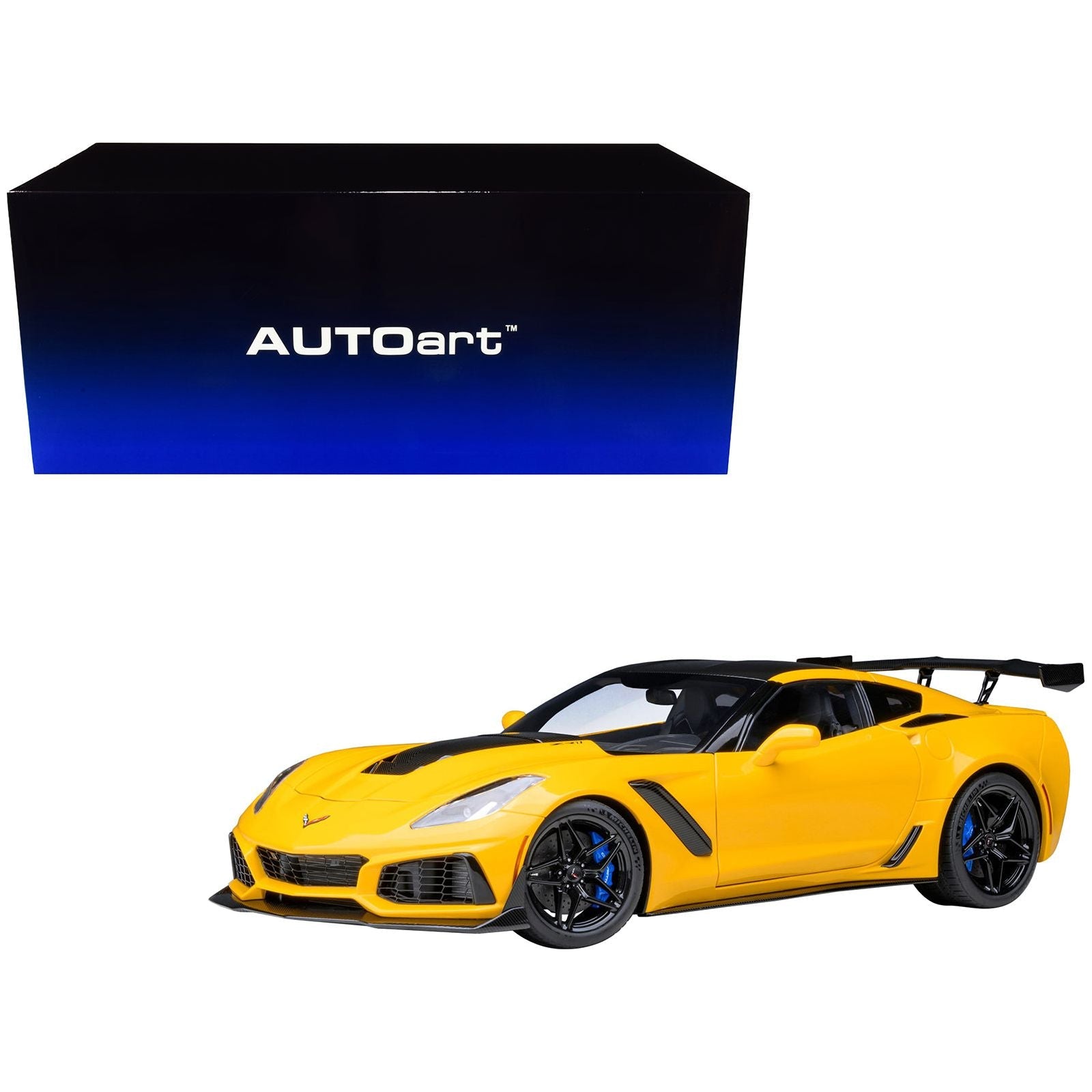2019 Chevrolet Corvette C7 ZR1 Corvette Racing Yellow Tintcoat with Carbon Top 1/18 Model Car by Autoart - Autoart - ModelCars.com