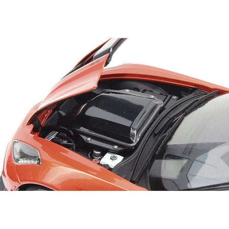 2019 Chevrolet Corvette ZR1 Sebring Orange Metallic with Carbon Top and Hood 1/18 Diecast Model Car by IXO Models - IXO - ModelCars.com