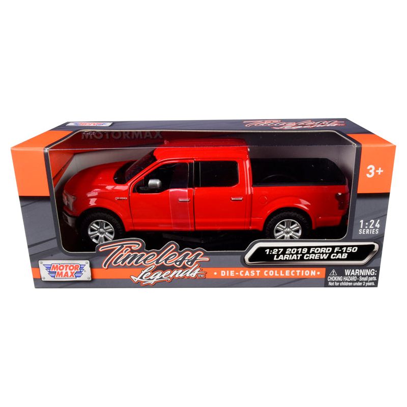 2019 Ford F - 150 Lariat Crew Cab Pickup Truck Red 1/24 - 1/27 Diecast Model Car by Motormax - Motormax - ModelCars.com