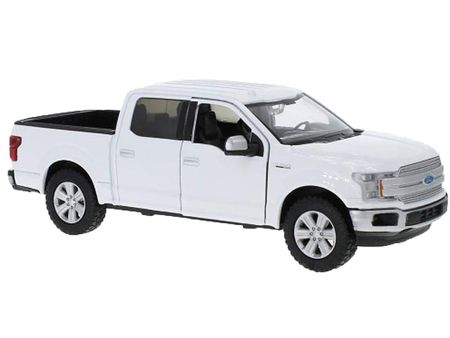 2019 Ford F-150 Lariat Crew Cab Pickup Truck White 1/24-1/27 Diecast Model Car by Motormax-Motormax-ModelCars.com