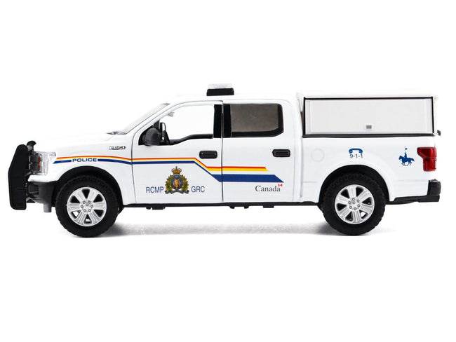 2019 Ford F-150 Lariat Crew Cab Pickup Truck with Camper Box "Royal Canadian Mounted Police" White "Law Enforcement and Public Service" Series 1/27 Diecast Model Car by Motormax-Motormax-ModelCars.com