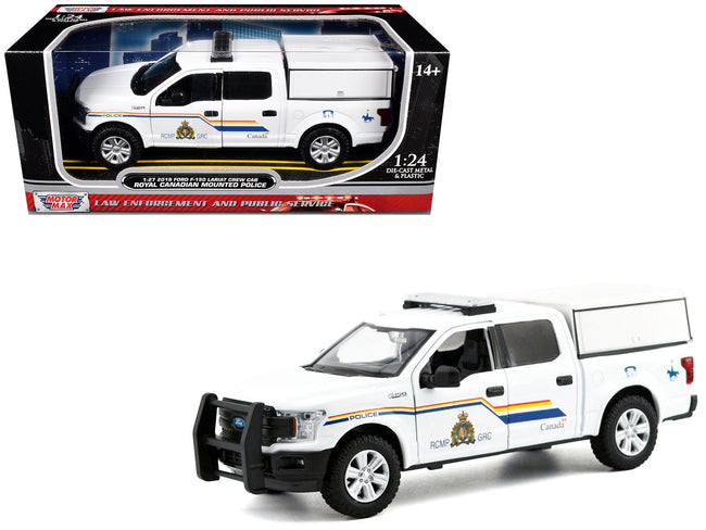 2019 Ford F-150 Lariat Crew Cab Pickup Truck with Camper Box "Royal Canadian Mounted Police" White "Law Enforcement and Public Service" Series 1/27 Diecast Model Car by Motormax-Motormax-ModelCars.com
